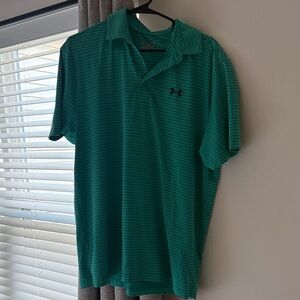 Under Armour Men's Teal Striped Polo